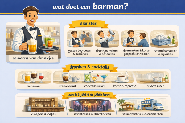 Alles over het beroep barman Wat doet een barman